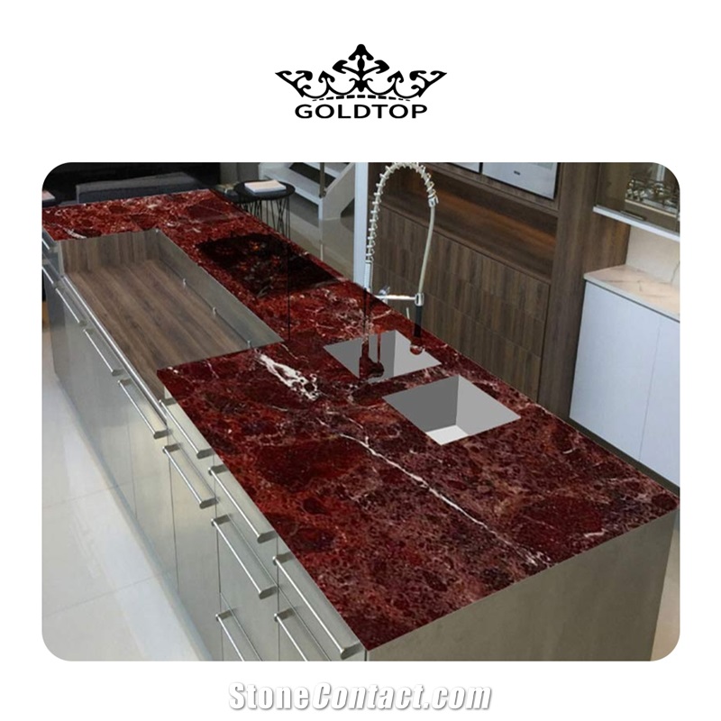 RED MARBLE SLAB, POLISHED Rosso Levanto Marble