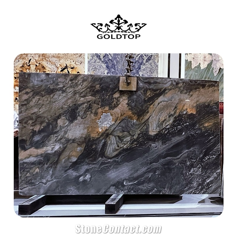 Shangri-La Brown Quartzite Slab For Bathroom Wall Tile