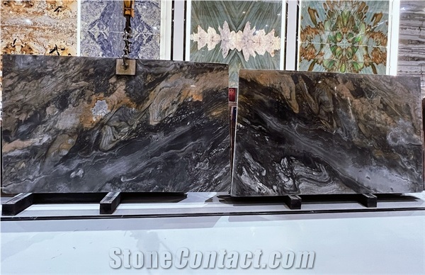 Shangri-La Brown Quartzite Slab For Bathroom Wall Tile