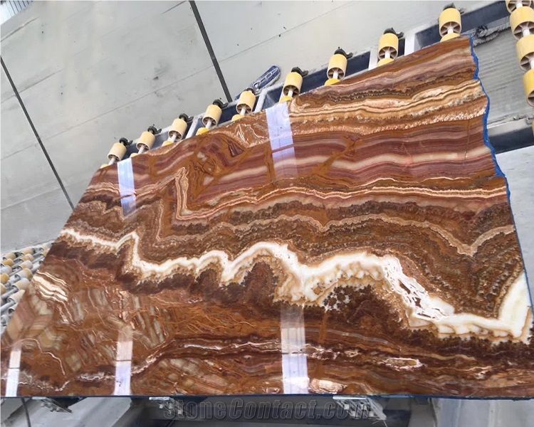 Use For Villa Tiger Onyx Slabs For Bathroom
