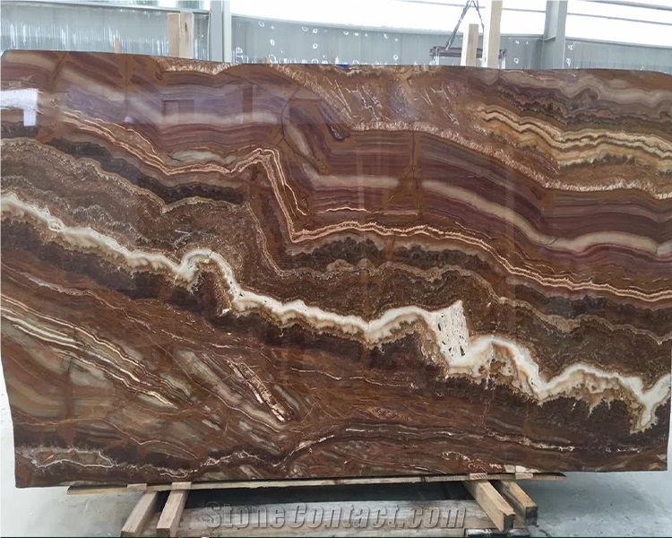 Use For Villa Tiger Onyx Slabs For Bathroom