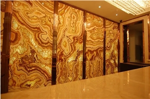 Use For Villa Tiger Onyx Slabs For Bathroom