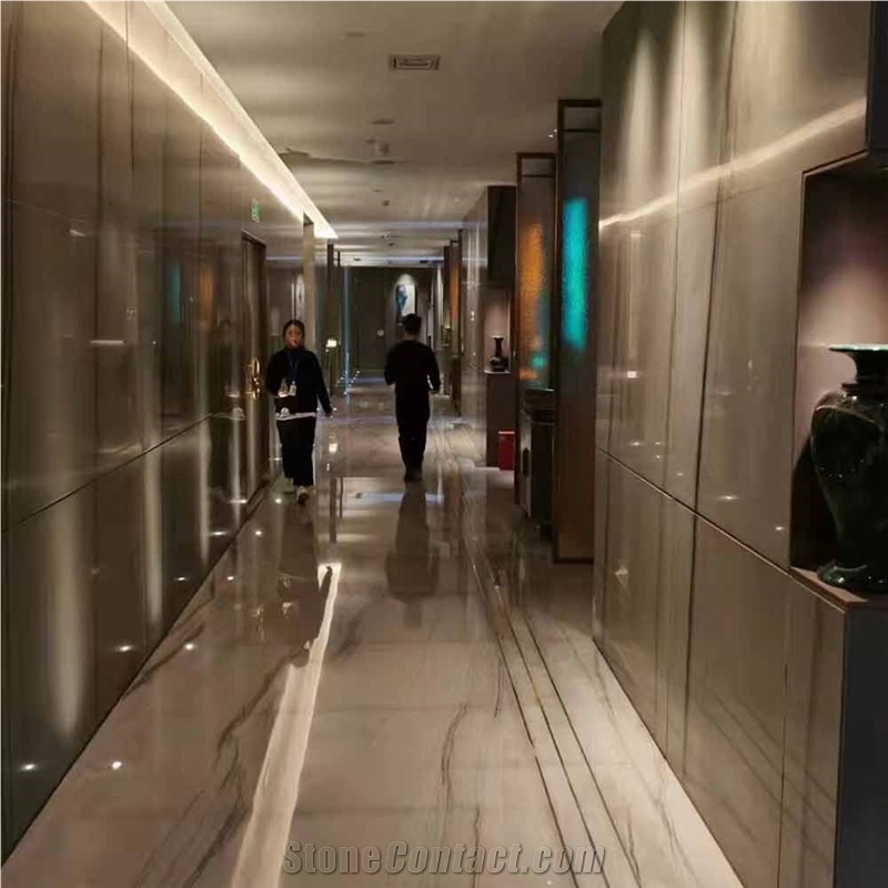 Wonderful Line White Slabs & Tiles For Floor Stair