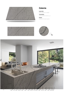 G043 Catania Quartz Slabs Color Of Cement Surface