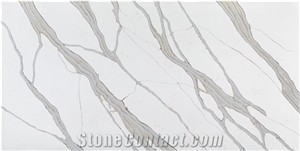Gold Veins Calacatta Van Gogh Quartz Engineered Stone Slabs