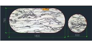 Italy Breccia Violetta Purple Natural Marble Reception Table