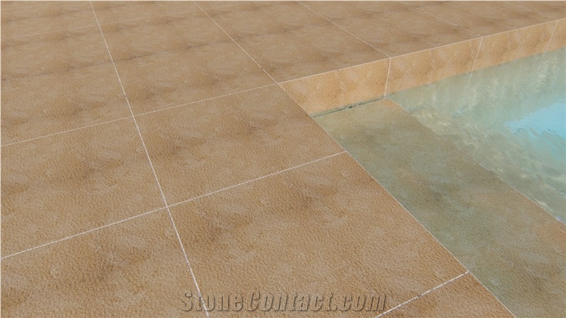 Chablis Beige Limestone Bush Hammered Swimming Pool Pavers