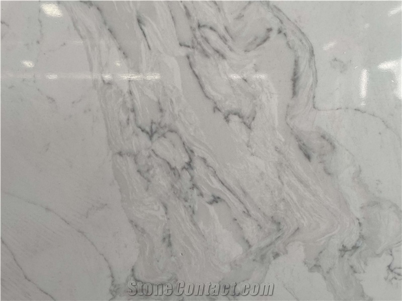 Exotic Quartz Calacatta Gold Veining Badan Thailand