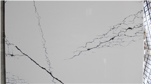 NQ0297 Badan White Calacatta Quartz Marble Look
