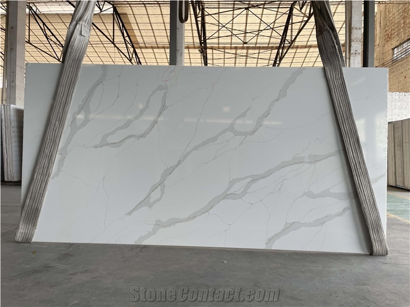 NQ7260 Calacatta Gold Compac Badan Quartz Hot Selling