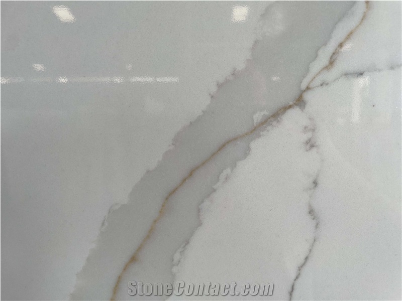 NQ7260 Calacatta Gold Compac Badan Quartz Hot Selling