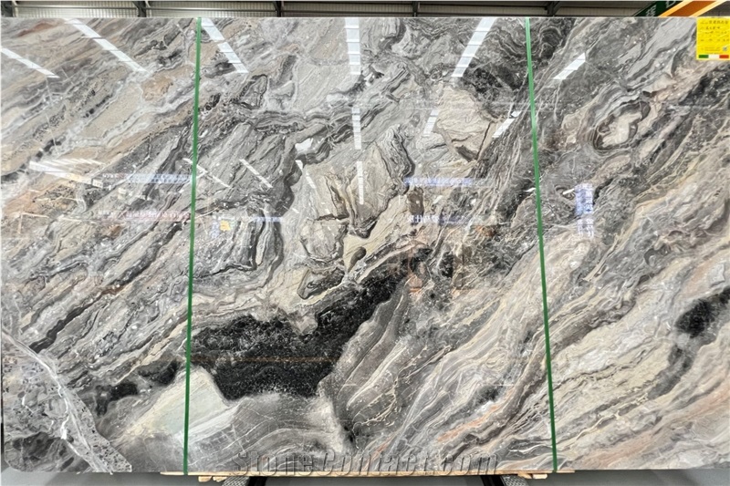 Arabescato Orobico Grigio Brown Marble Slab