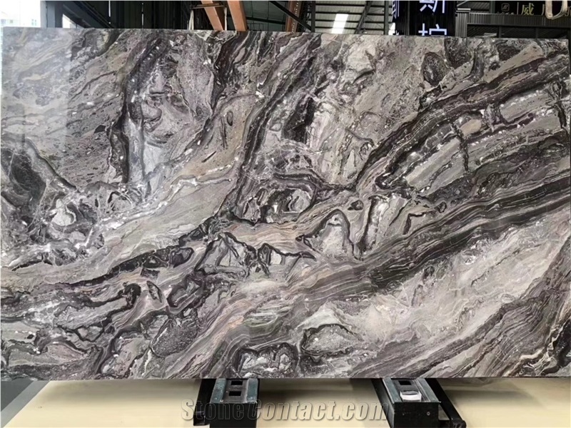 Arabescato Orobico Grigio Brown Marble Slab