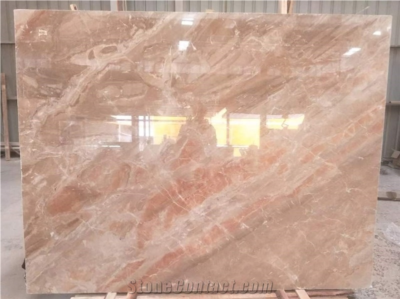 Polished Breccia Oniciata Rosa Marble Slab