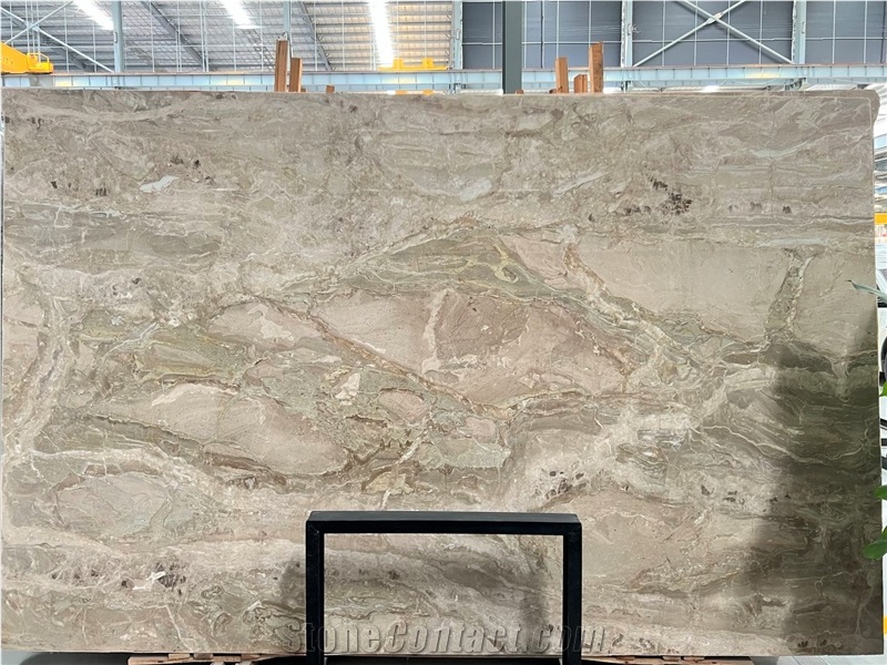 Polished Breccia Oniciata Rosa Marble Slab