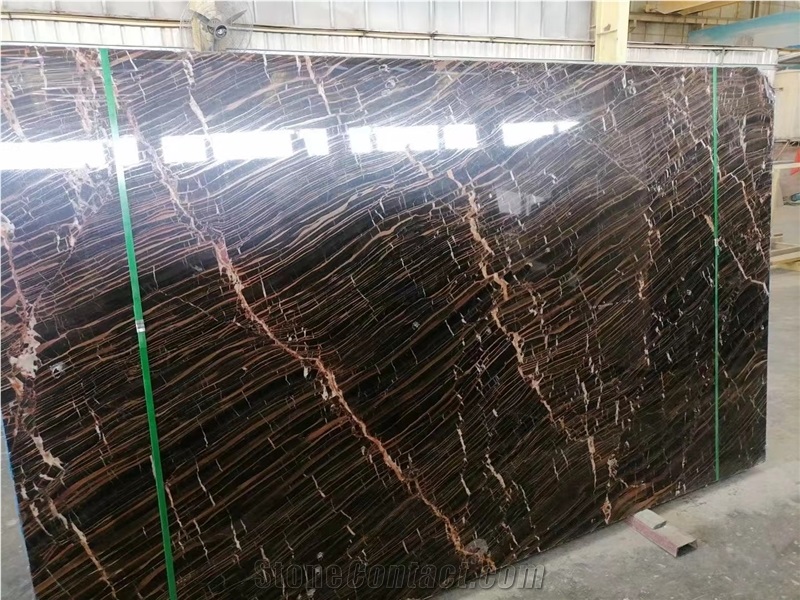 Port Marron Brown Wooden Marble Slab