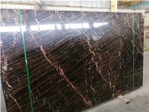 Port Marron Brown Wooden Marble Slab