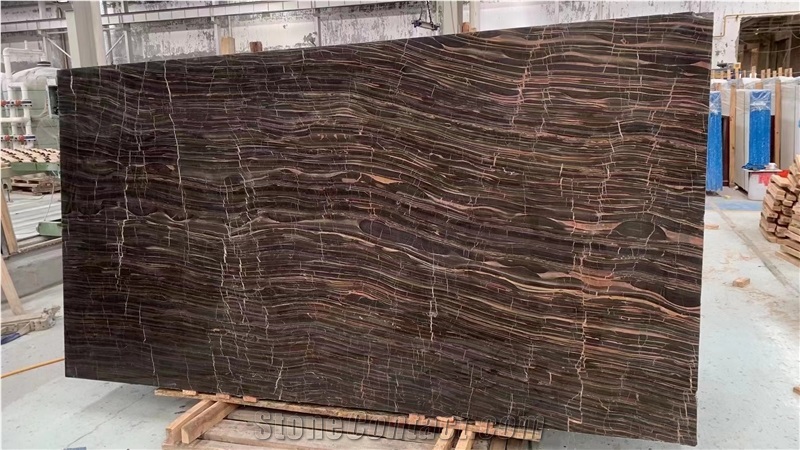 Port Marron Brown Wooden Marble Slab