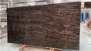 Port Marron Brown Wooden Marble Slab