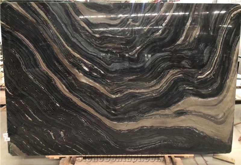 Zebra Black Marble Slab