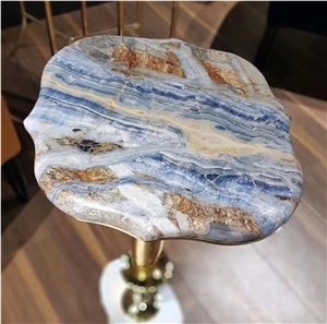 Blue Jeans Marble Table Top - Polished Blue Jeans Marble Table Top - Polished