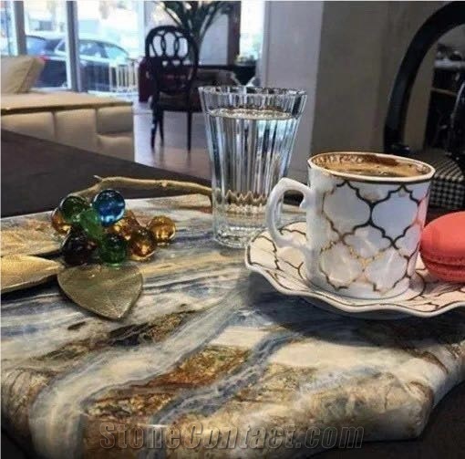 Blue Jeans Marble Table Top - Polished