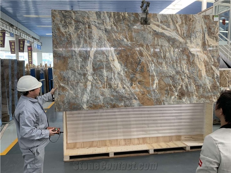 Blue Jeans Marble Table Top - Polished