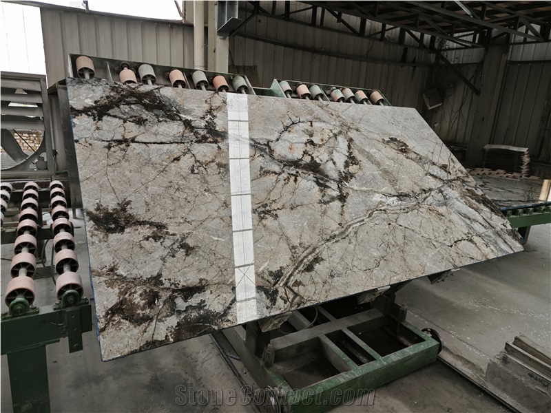 Turkey Astana Silver Grey Marble Slabs Tiles Polished