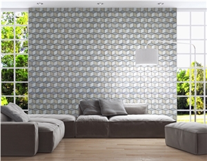 Turkey Beige Moca & Grey Moca Pattern Mosaic Tiles 4
