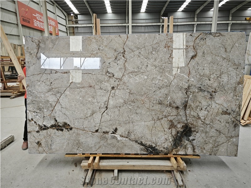 Turkey Uni Luxus Grey Marble Slabs Tiles Polished 270*150