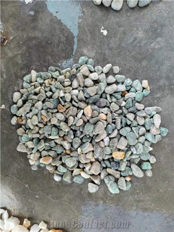 GS-005 Green Color Pebble Rounded Stone