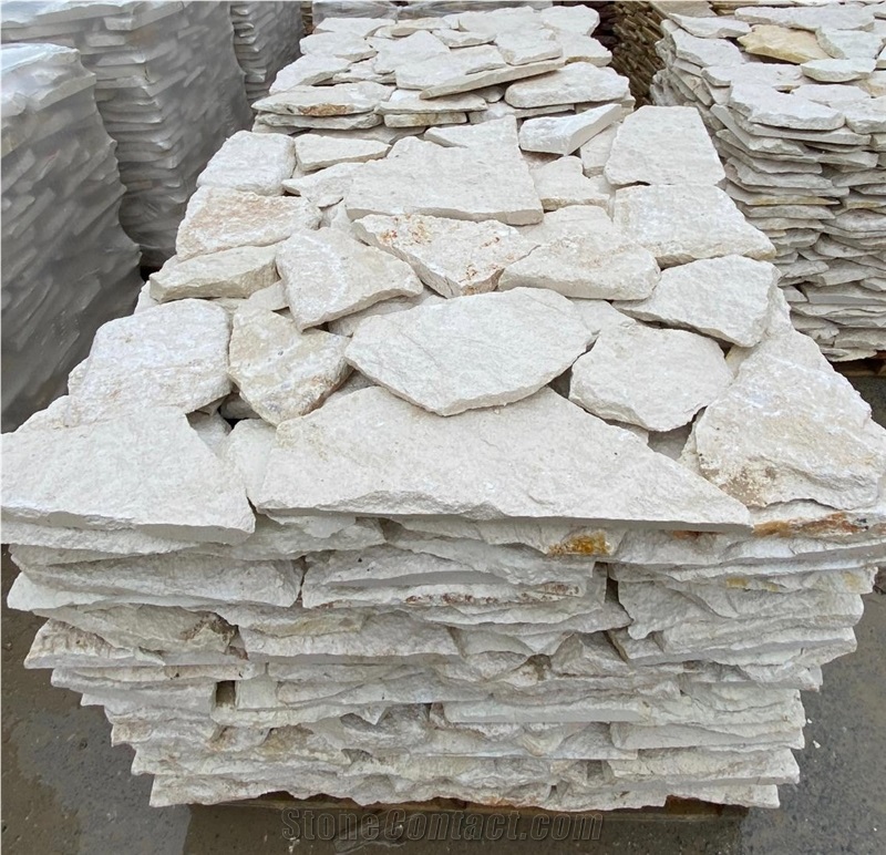 CALIZA POLAR White Limestone Irregular Flagstone For Walling