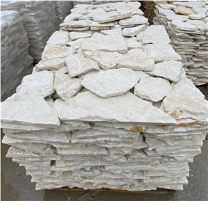 CALIZA POLAR White Limestone Irregular Flagstone For Walling