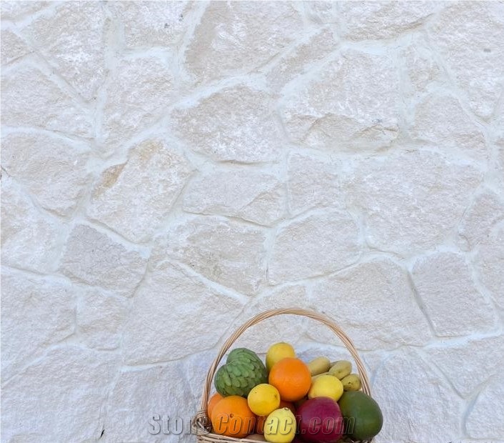 CALIZA POLAR White Limestone Irregular Flagstone For Walling