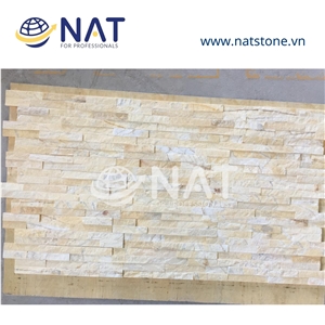 Vietnam Yellow Split Face Stacked Ledge Cultured Stone Panel