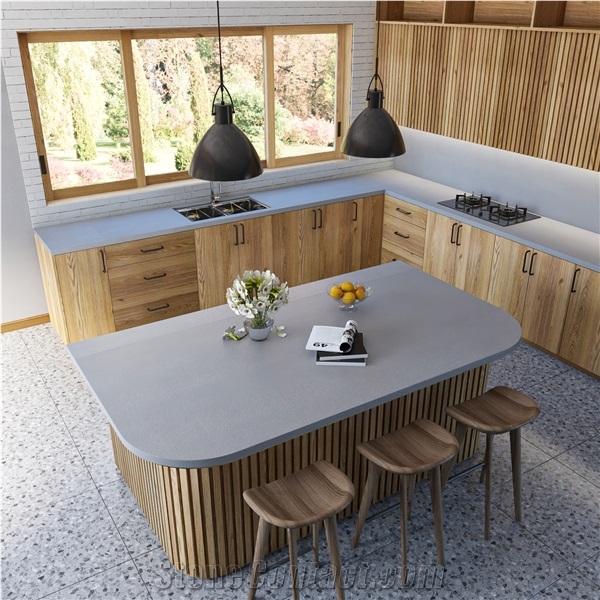 LQ-510 Vietnam Artificial Stone Big Size Grey Quartz Slabs