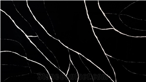 LQ-809 Black Small Vein Calacatta Vietnam Engineered Quartz