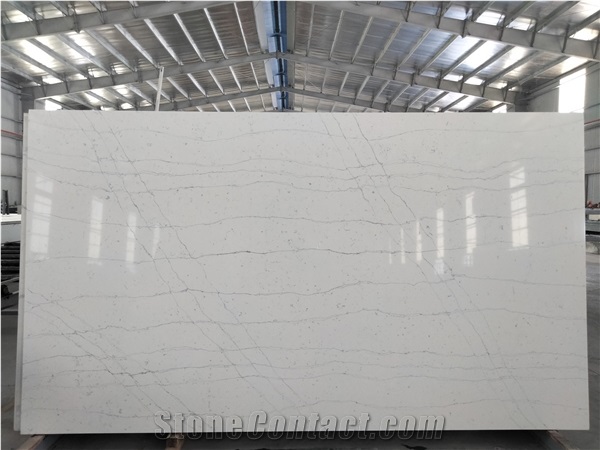LQ-836 Hot Selling Popular Quartz Slab Calacatta Pearl