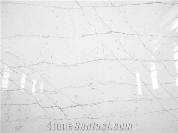 LQ-836 Hot Selling Popular Quartz Slab Calacatta Pearl