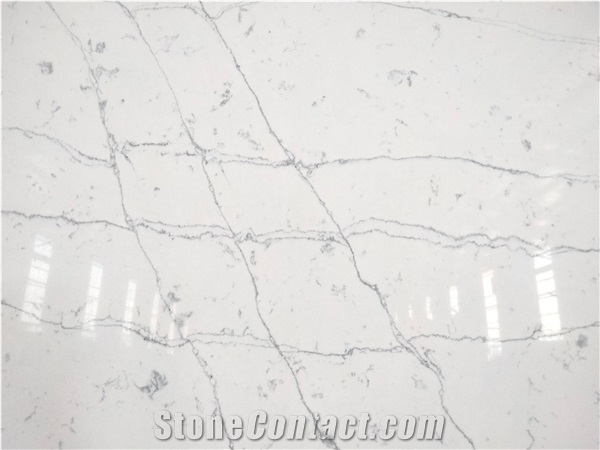 LQ-836 Hot Selling Popular Quartz Slab Vietnam Calacatta
