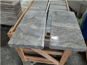 Silver Travertine Pool Copings