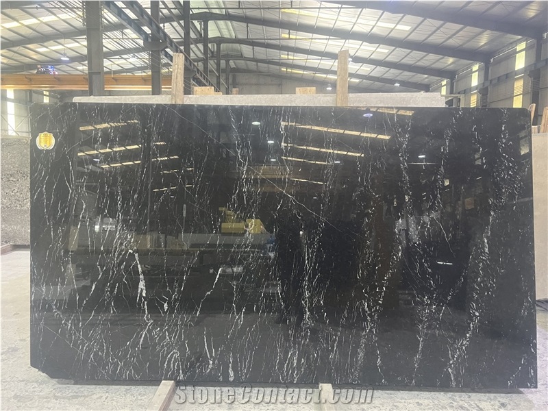 Black Lightning Marble Big Slab From Viet Nam