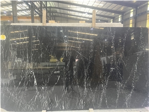 Black Lightning Marble Big Slab From Viet Nam
