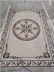 Marble Aran White With Emperador Dark Light Floor Waterjet Marble Aran White With Emperador Dark Light Floor Waterjet