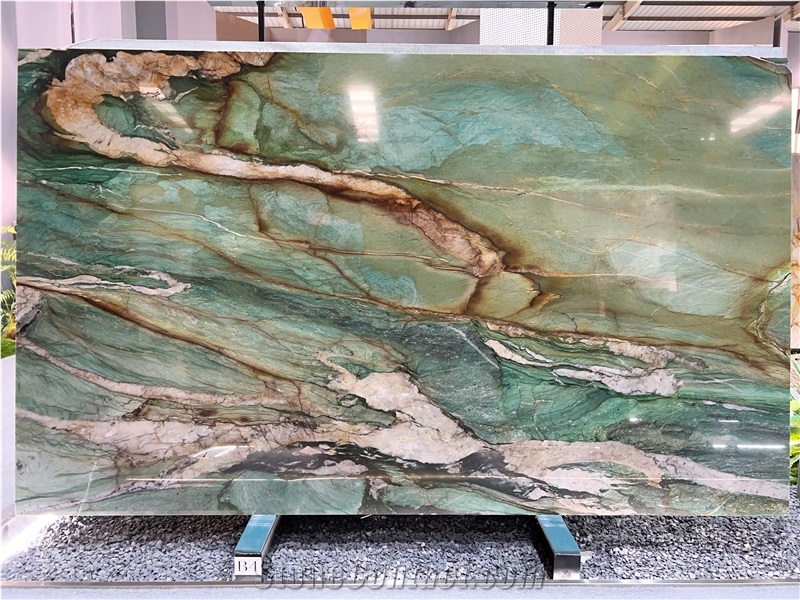 Luxury Botanic Bordeaux Green Quartzite Slabs