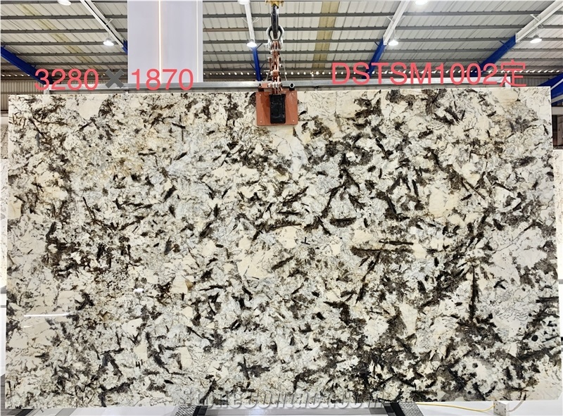 Luxury Translucent Polished White Silver Fox Granite