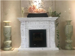 Ariston White Marble Custom Design Modern Fireplace