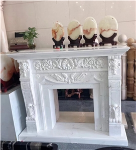 Ariston White Marble Custom Design Modern Fireplace