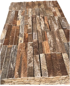 Golden Brown Gneiss - Formed Ledger Wall Panels