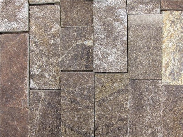 Golden Brown Gneiss - Formed Ledger Wall Panels